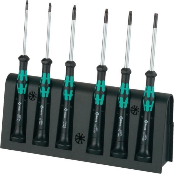 Set med 6 Torx® elektroniska skruvmejslar med borrning - WERA - Torx bits - Skruvmejsel
