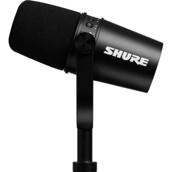 SHURE MV7 - Mångsidig USB/XLR dynamisk mikrofon - ShurePlus MOTIV App - För streaming / Podcast / Broadcast - Svart