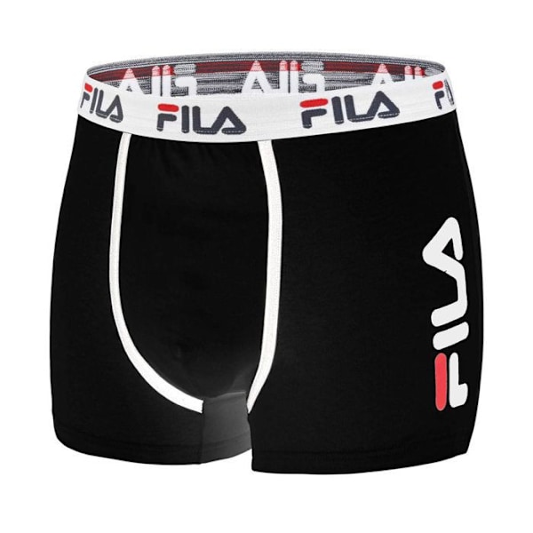 Fila herrboxers i bomull - Bekväma och stretchiga - Paket med 4 - Svart, grå Flerfärgad M