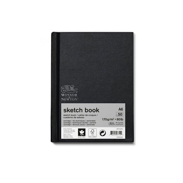 Skissbok bundet skisspapper 170g/m2 50 sidor A6 - Winsor&Newton