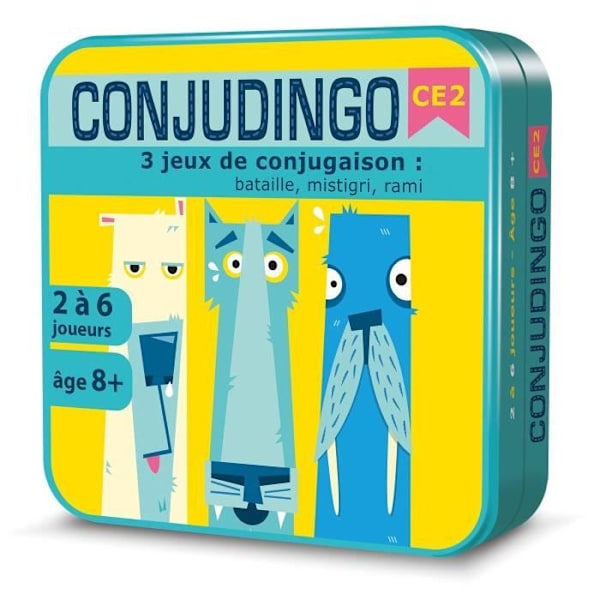 Asmodee - Conjudingo CE2 - Utbildningsspel Blå, gul och vit