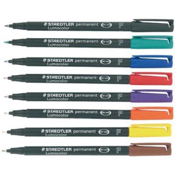 Filt - STAEDTLER - Lumocolor Permanent 0.6 - Paket med 8 - Diverse - Outplånligt - Fint Blandad