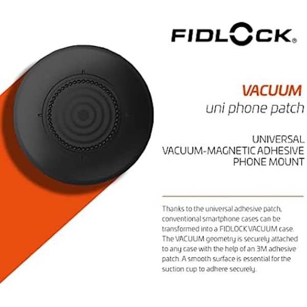 FIDLOCK Klebepatch VACUUM Uni Phone Patch - Svart Svart