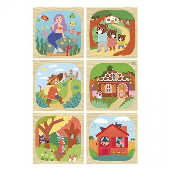 Träkuber Les Contes Vilac Multicolor Flerfärgad