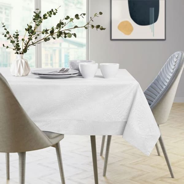 Bordduk - Gaia - Vit - Pressad växt - 140 x 280 cm Vit