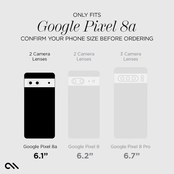 Case-Mate Tough Black – Skal för Google Pixel 8A (svart)