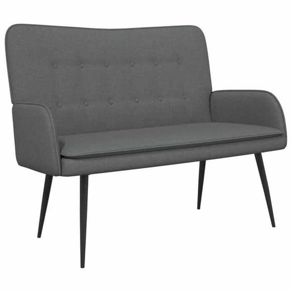 Soffa 2 platser Mörkgrå 115 x 61 x 87 cm tyg -