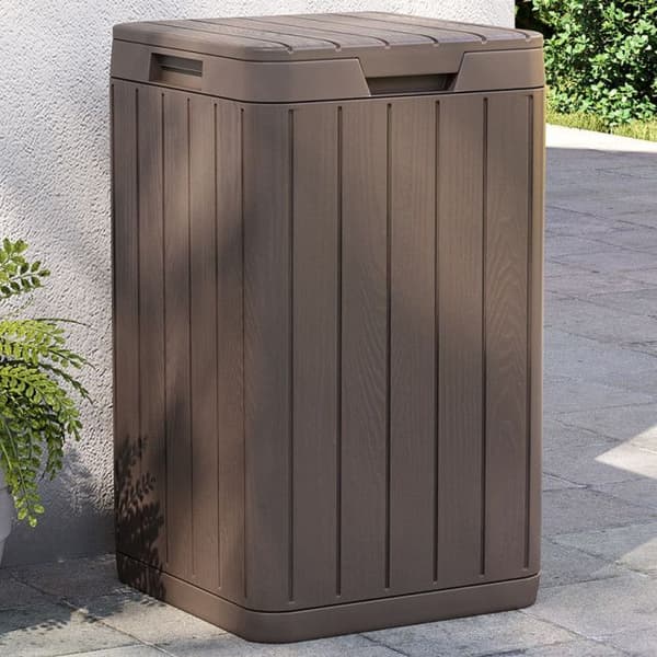 Utomhusbrun soptunna 38x38x65 cm PP
