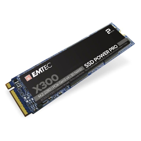 SSD M.2 2280 - EMTEC - X300 Power Pro 2 To - PCIe 3.0 x4 - 3500 Mo/s - Exceptionella prestanda