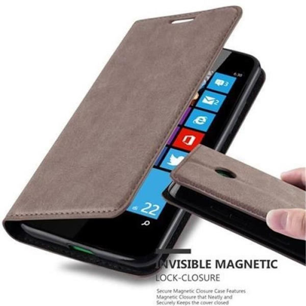 Nokia Lumia 630 - 635 Fodral i KAFFEBRUN från Cadorabo (INVISIBLE MAGNETIC CLOSURE Design) Helt skyddsfodral med