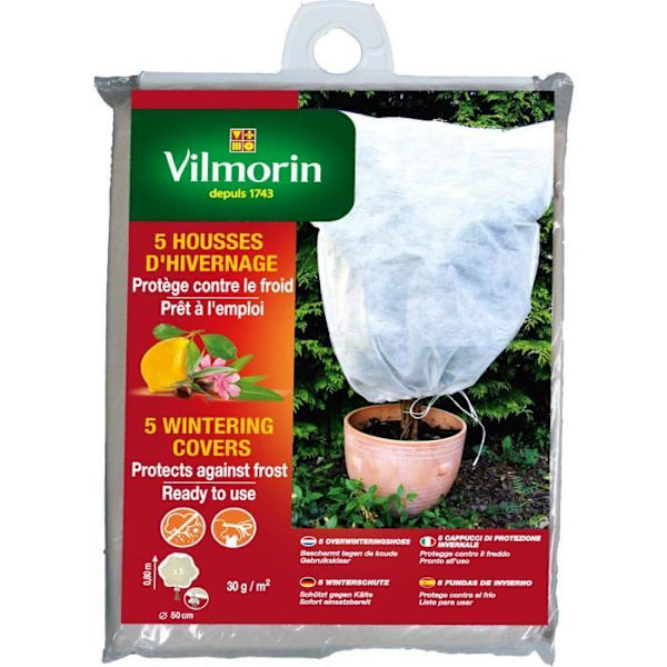 VILMORIN Set med 5 vinteröverdrag 30g/m² - 0,80 x 0,80m - Vit Vit