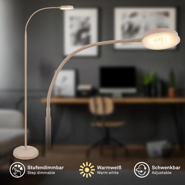 Briloner Taktile Beige 12W Roterbar med Dimmer och Minnessfunktion beige