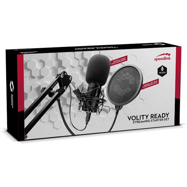 Streaming Kit - Speedlink - Volity Ready - Cardioid Mikrofon - Anti-Pop Filter - USB-A