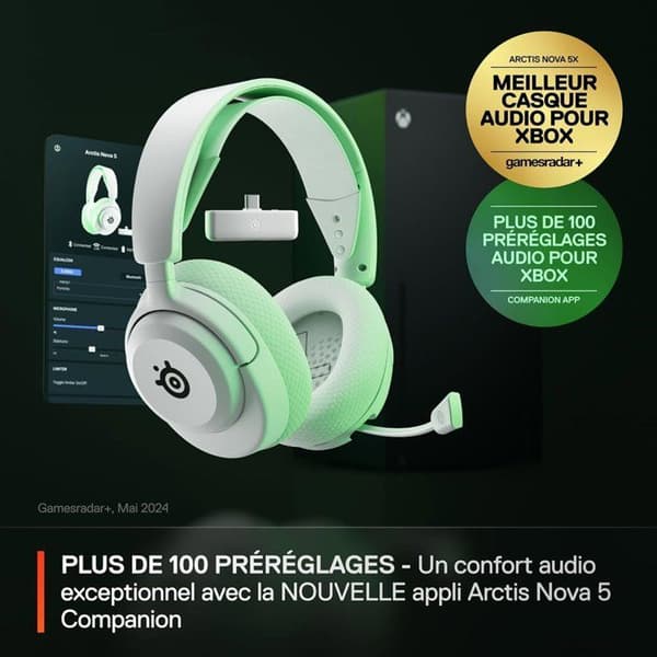 Trådlöst spelheadset - STEELSERIES - Arctis Nova 5X - Vit Vit