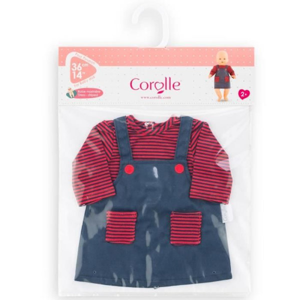 Sjömansklänning för 36 cm COROLLE baby - Chic sportkläderlook - Från 2 år Blått och rött
