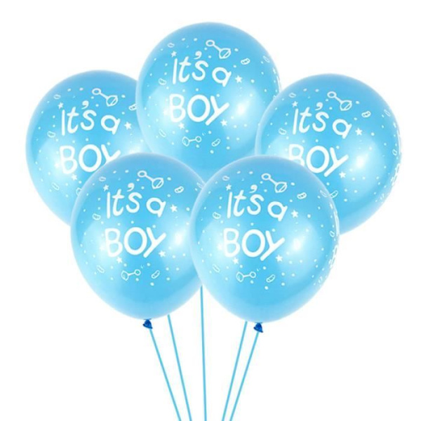100 st 12 tums latexballong flickor Det är en pojkepartyballong placerad för baby shower (blå)