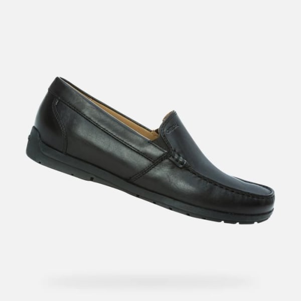 Moccasiner Herr - Geox - U SIRON W - Svart Läder - Lätta - Flexibla Svart 41