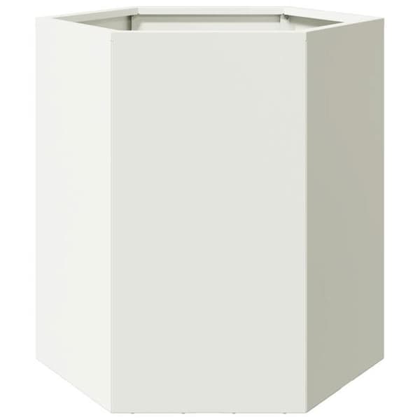 vidaXL Hexagonblomlåda vit 46x40x45 cm stål 851110