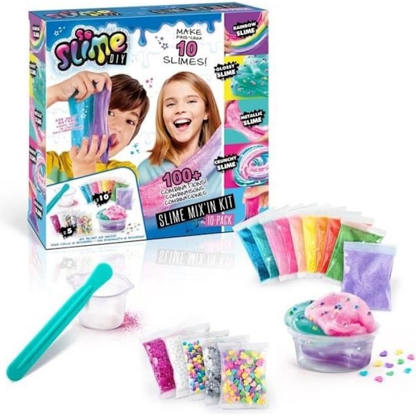 CANAL TOYS - Slime - Mix'in Kit - Paket med 10 Slimes för barn från 6 år och uppåt - Flerfärgad Flerfärgad