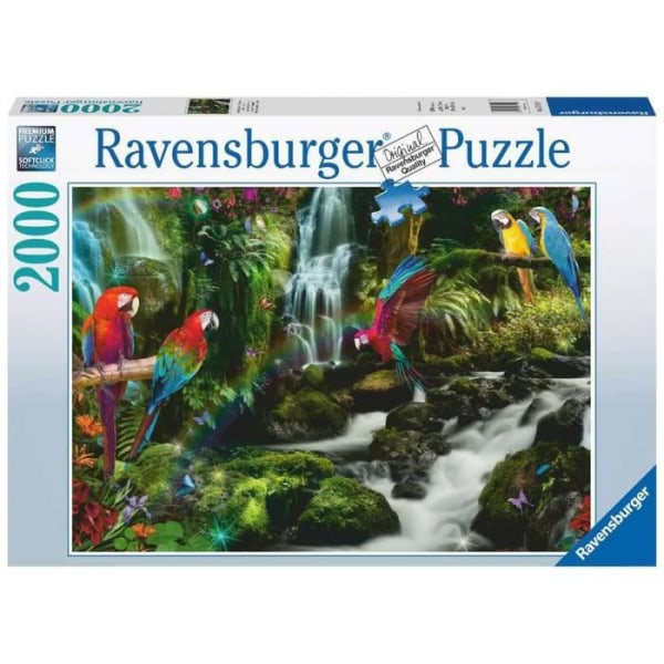 2000 bitars pussel - Ravensburger - Papegojparadis - Landskap och natur - Grön - Minimiålder 15 år Enfärgad