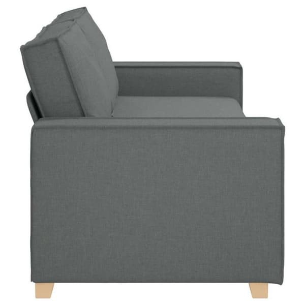Soffa 3 platser - Mörkgrå - Tyg 100% polyester - Modern design - Mjuk komfort Mörkgrå