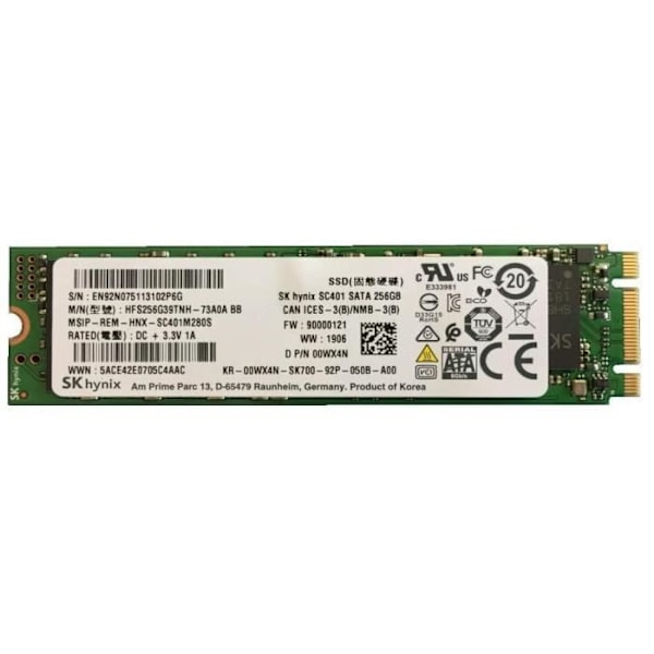 DELL 256 GB SSD-hårddisk - Serial ATA-600 Interface - 2,5"-format - USB 3.0