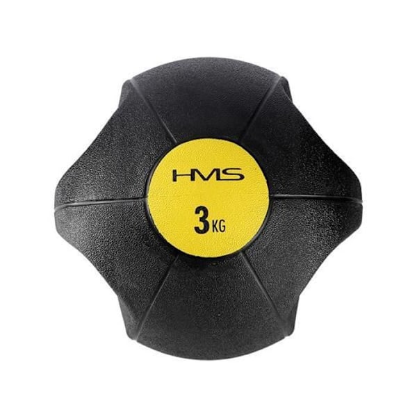 Medicinsk Boll - HMS - NKU03 - Svart - 3 kg - Antisk-slip Handtag svart