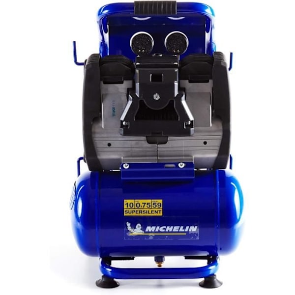 Tyst luftkompressor Michelin MBN10 - 10 liters tank - oljefri - motor 0.75 hk - maximalt tryck 9 bar - luftflöde