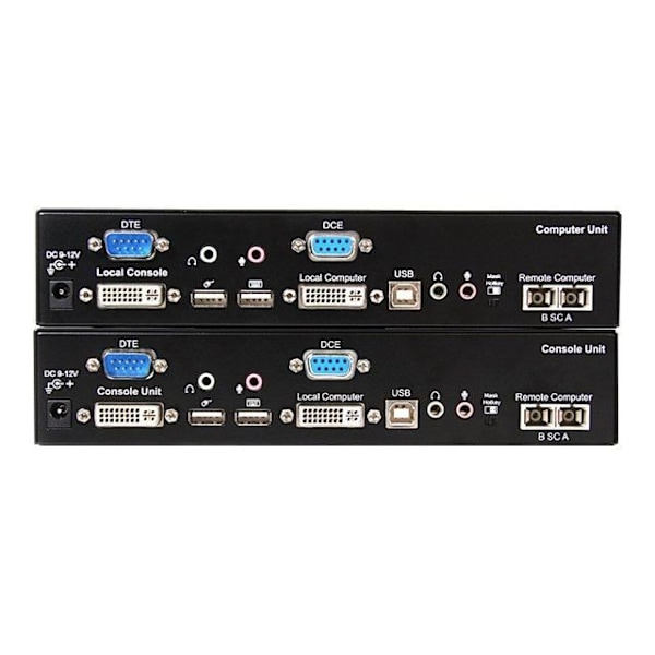 Extender KVM USB DVI - STARTECH - SV565FXDUSA - 2 km - Multilägen fiberkabel - Svart