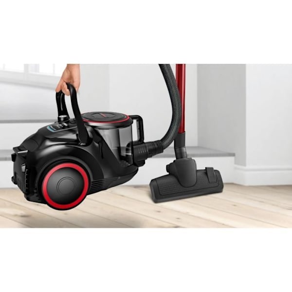 BOSCH BGS41POW1 Påslös dammsugare - ProPower - svart - 700W - 72 dB - Hepa 13 - 10m - 2,4L Svart och röd