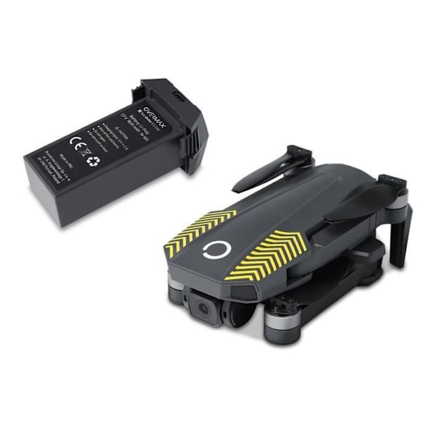 OVERMAX X-Bee 9.5 hopfällbar drönare med 4K FPV WiFi Live-kamera, GPS och 600 m räckvidd Svart gul