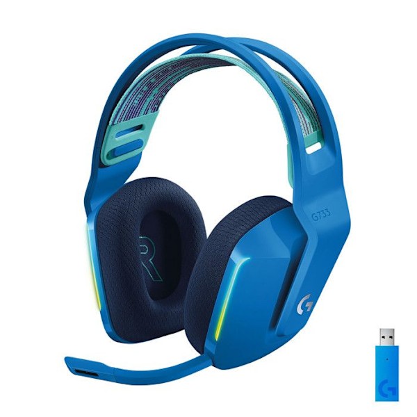 Hörlurar med Mikrofon - Logitech - 981-000943 - Trådbundna - Blå - Volymkontroller