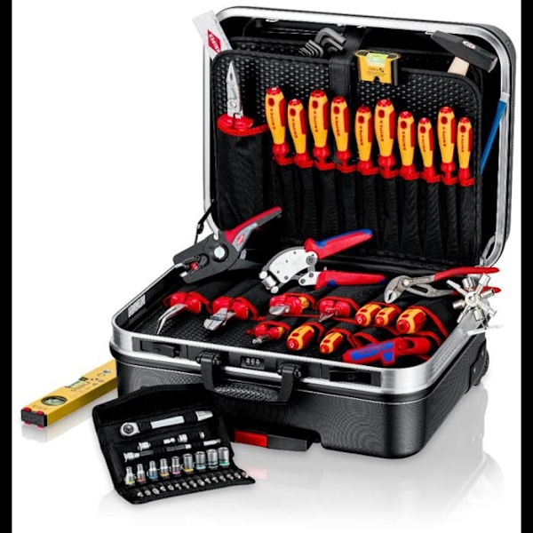 Verktygsvagn - KNIPEX - 00 21 06 - Utrustad för elektriker - 515x430x280 mm - Svart färg Svart