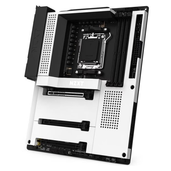 NZXT N7 B650E - Vit - AMD B560E Socket AM5 ATX moderkort - 4x DDR5 - M.2 PCIe 5.0 - USB 3.1 - PCI-Express 5.0 16x - Wi-Fi 6E/Blet