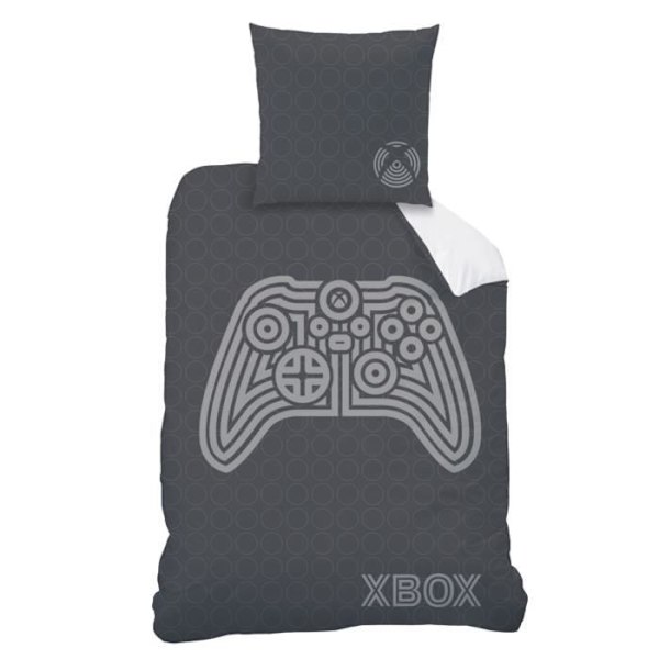 100% bomullstryckt sängset, XBOX POWER. Mått: 140x200cm Grå