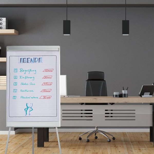 Relaxdays presentationspapper, rulle med linjerade sidor, block med 50 ark, 60 g/m², 6 hål, 57,5x81 cm, vit vit, silver