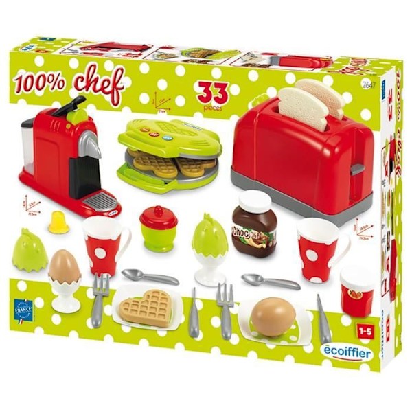 ECOIFFIER Brödrostlåda - 100 % Chef Collection - Rekommenderas från 18 månader - Garanterat franskt ursprung Flerfärgad