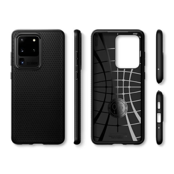 Fodral - Spigen - Galaxy S20 Ultra - Geometriskt mönster - Dubbelt skydd - Mjuk TPU Svart