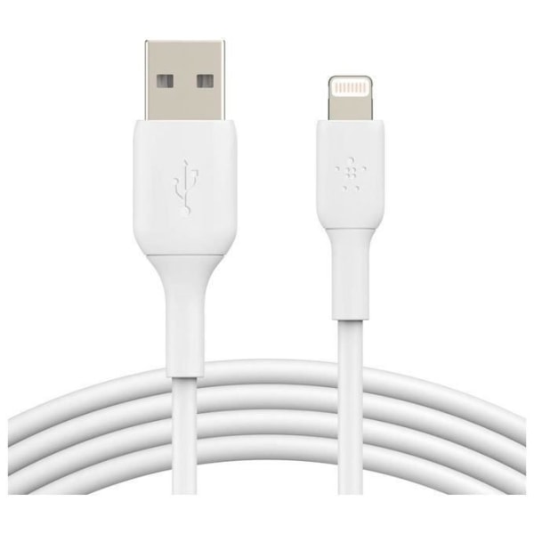 Belkin Lightning-kabel (Boost Charge Lightning till USB-kabel för iPhone, iPad, AirPods, MFi-certifierad laddningskabel för iPhone