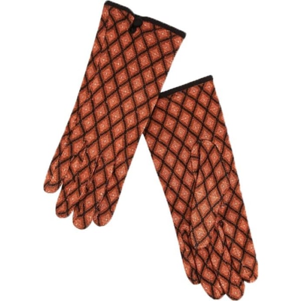 Handske - vante - vante King louie Damhandskar > Diamond jacquard finstickade handskar Orange / Brun / Svart M