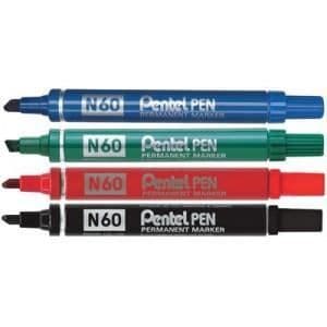 Permanent marker - Pentel - N60 - Biskantspets - Linjebredd 1,5-5,5 mm Svart