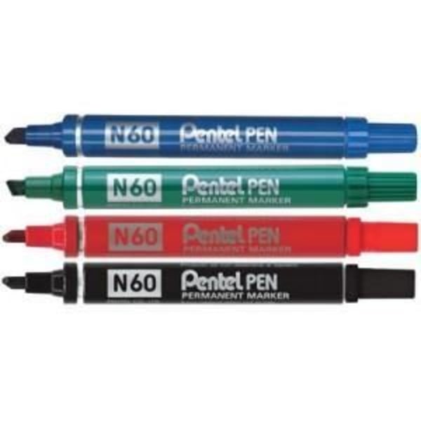 Permanent marker - Pentel - N60 - Svart - Färgbredd 1,5-5,5 mm Svart