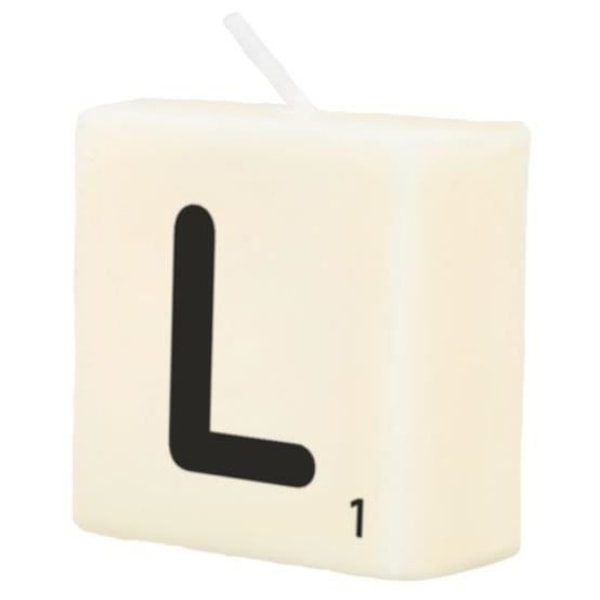 Paper Dreams Scrabble ljus bokstav L vax 2 x 4 cm svart/vit