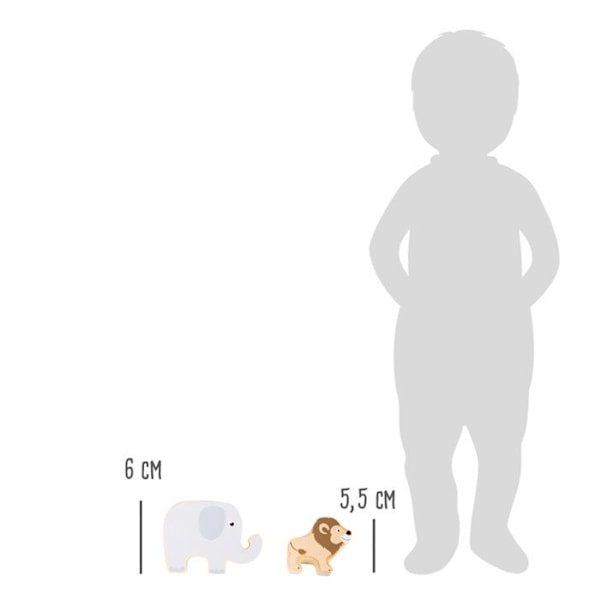 Stapelleksak - Small Foot - Safari Junior - 7 figurer i trä - Flerfärgad - För spädbarn mångfärgad