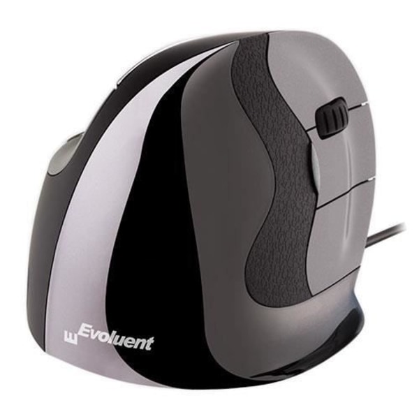 Evoluent VerticalMouse D Small - Ergonomisk trådbunden mus - högerhänt - 2600 dpi lasersensor - 5 programmerbara knappar (