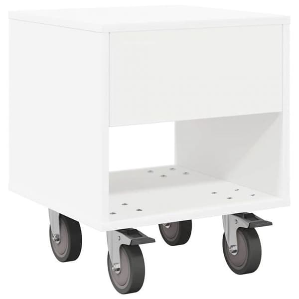 Nattduksbord - VIDAXL - 40,5x40x48 cm - Vit - Ingenjörsträ - Ren rektangulär design Vit