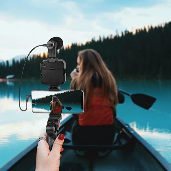 LogiLink Vlogger Kit 36 LED med Mikrofon och stativ för Smartphones från 4,7 till 7 Svart