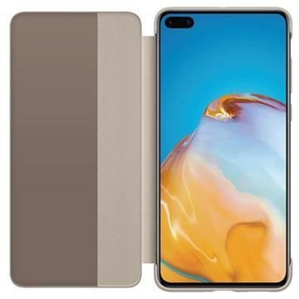 Fodral med Lock - Huawei - P40 - Kaki - Polyuretanhud - Halvstyv - Smart View Kaki