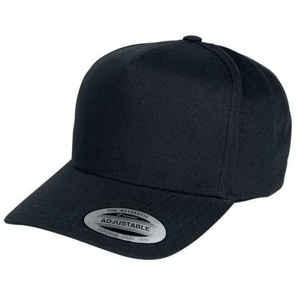 Snapback Flexfit 5-panel böjd klassisk svart - 100% bomull, unisex Svart
