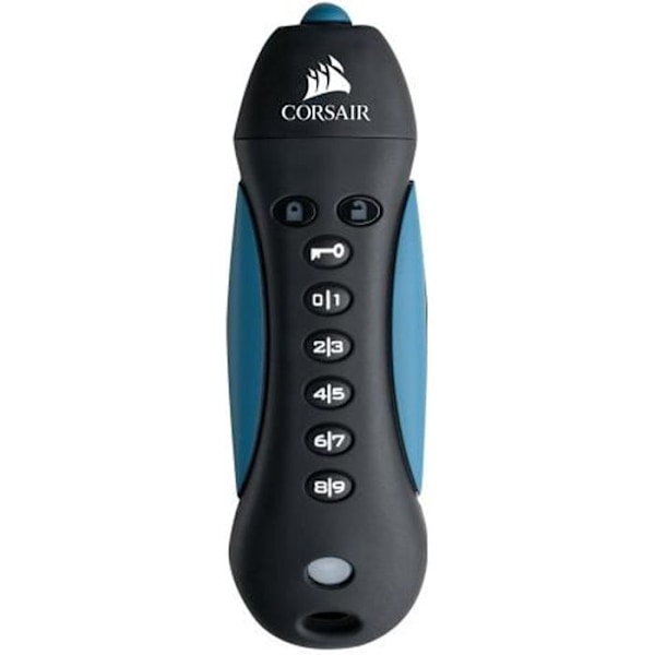 Corsair Flash hänglås 3 krypterad USB-sticka - 64 GB - USB 3.0 Svart, Blå